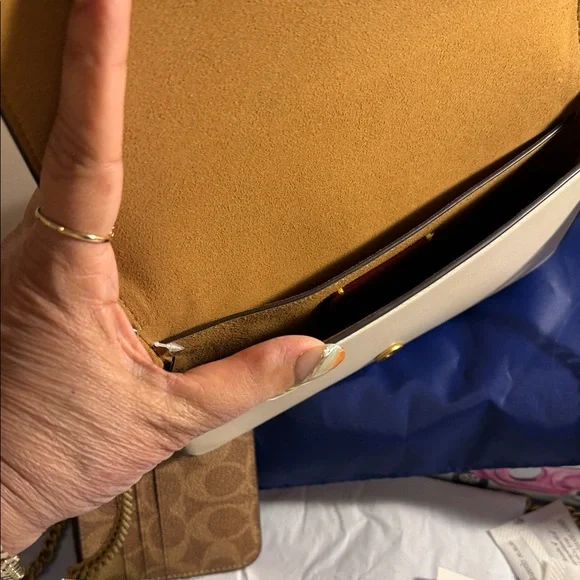 Authentic Coach Cream Crossbody Bag with Colorful Patches - Picture 9 of 16